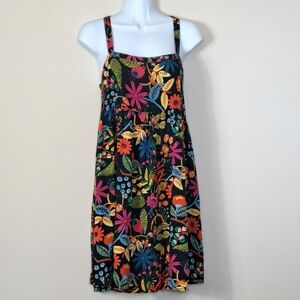 Natural Life Black Floral Patti Mini Dress Sz M